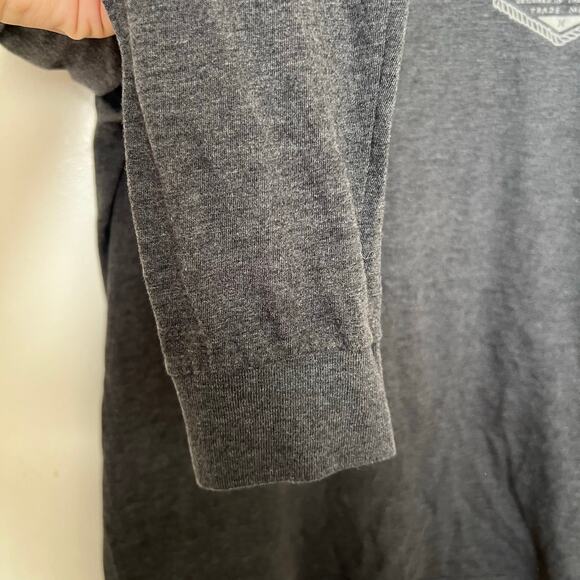 Hurley One & Only Logo Long Sleeve T-Shirt Charcoal Grey Cotton Blend Crewneck - Picture 5 of 8